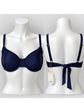 Quince Navy Blue Underwire Bikini Top